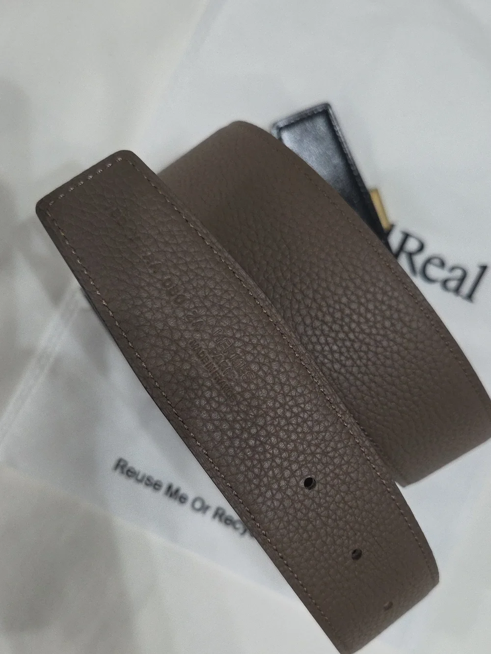 Hermes Reversible Gold H Buckle Belt Brown & Black Leather
